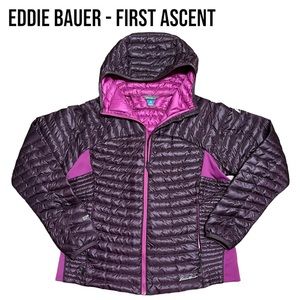 Eddie Bauer First Ascent PURPLE LIGHT STORM DOWN 800 JACKET Petite Large PL Pink